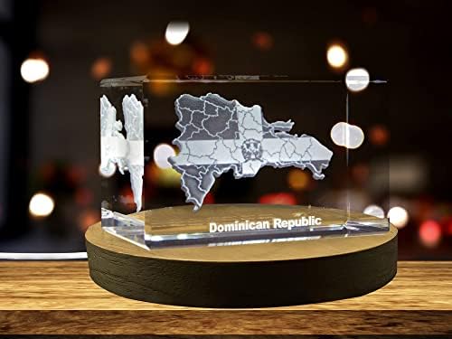 Доминиканска Република 3Д врежан кристал 3Д врежан кристал/подарок/декор/колекционер/сувенир