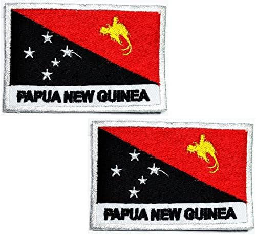 Кленплус 2 парчиња. 1. 7Х2, 6 ИНЧИ. Знаме На Папуа Нова Гвинеја Извезено Лепенка Воено Тактичко Знаме Амблем Униформа Шие Железо На