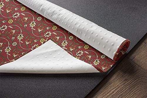 Ambesonne Floral Yoga Mat крпа, ритмички антички поврзани гранчиња цветаат цвеќиња илустрација печатење, нелизгање на пот-абсорбента јога