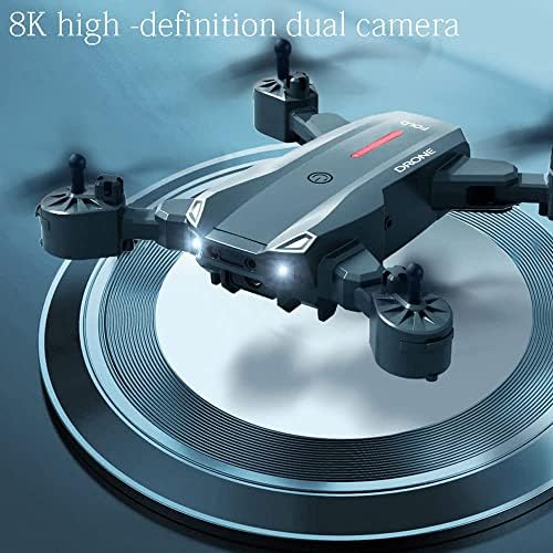 Skyteey Drone за деца со далечински управувач со 8K HD FPV камера со одржување на надморска височина, режим без глава, тристрана интелигентно избегнување