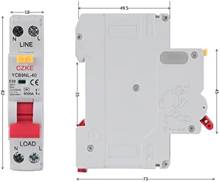 Infri YCB9NL-40 230V RCBO MCB 30MA Преостаната струја на струјно коло со тековна заштита и заштита од кратко истекување