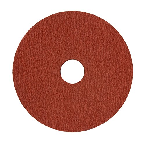 VSM 149541 Смола влакно диск, црвена, груба оценка, поддршка од влакна, керамика плус, 36 гриц, 4-1/2 x 7/8 арборска дупка, пакет од 50