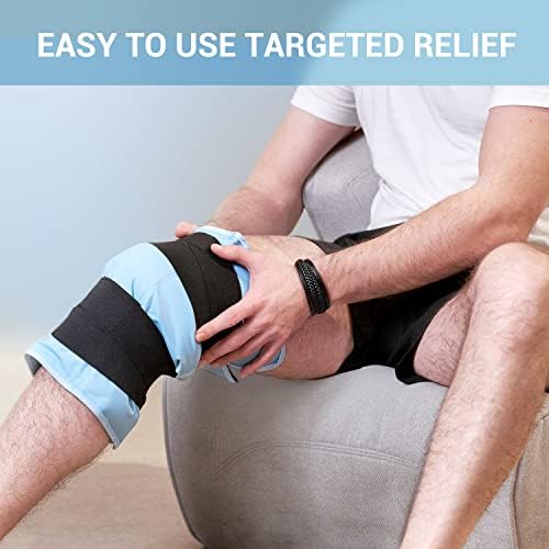 Mynt Reusable Gel Ice Pack with Large Size of 21''x13'' and 2 Adjustable Straps for Neck Shoulder Back Waist Leg Knee Ankle Injuries,