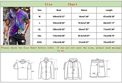 XXBR UNISEX 3D печатени кошули летни екиписки хуморни графички кратки ракави врвови маици за машки
