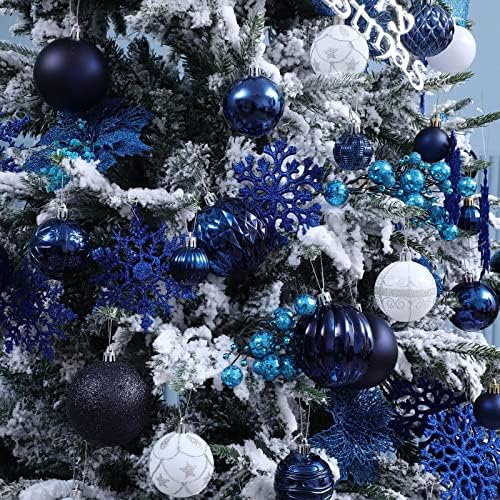 34КТ Божиќни украси за божиќни топка - распрскувани пластични божиќни украси што висат топка БАУБЛЕС елката постави украси за Божиќна празнична