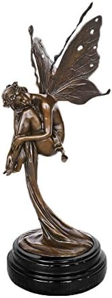 Топеркин пеперутка самовила бронзени статуи скулптури мермерна база метална фигура дома украс TPEA-268