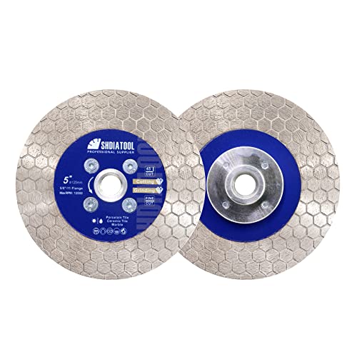 Shdiatool Diamond Saw Saw Blade Tile 5-inch, сечење на тркало за мелење на диск за порцелански керамички гранит мермер вештачки