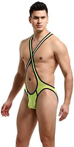 Комлифен машка мрежа Jockstrap леотарска долна облека скокови во борење сингл каросерија за долна облека