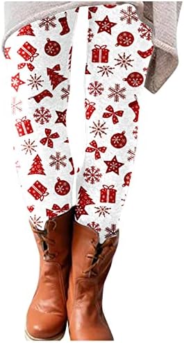 Iius грда Божиќна хеланки со високи половини женски плус големина хеланки гномски стомак контрола на атлетска салата фитнес јога панталони