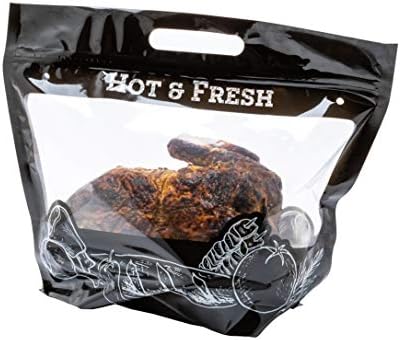 Топла торба за храна за испорака на храна Tek, 12,7 x 5,7 x 10,4 инчи Пластични торби за испорака на храна - чист прозорец, вградени рачки,