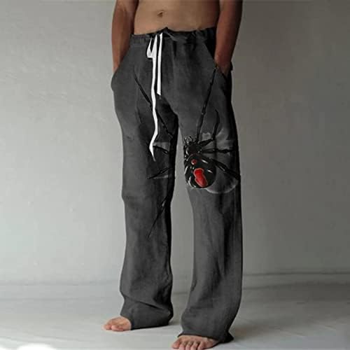 Еластични Панталони За Мажи Панталони Машка Мода Секојдневен Печатен Џеб Панталони Со Врвки Облека За Панталони Со Големи Димензии
