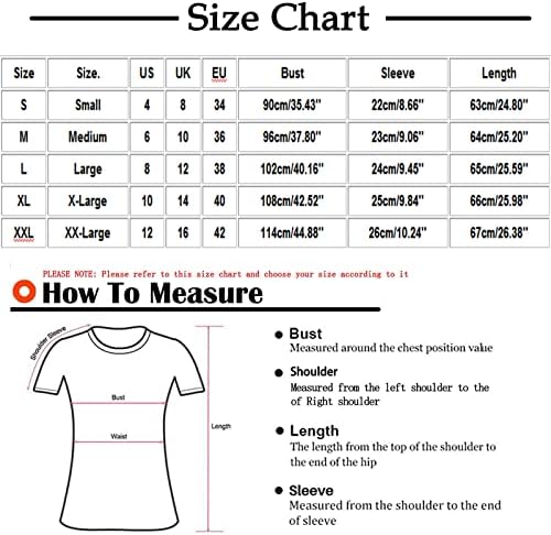 Narhbrg женски маички со краток ракав за кратки ракави шарени печати v вратот Туника мангии крстовички врвови симпатични лабави