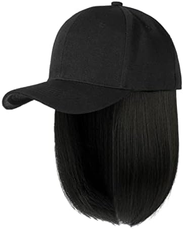 Јолај обична жена девојка бејзбол капа со екстензии за коса директно кратко прилагодлива отстранлива перика капа