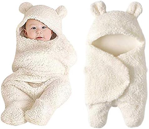 Новородени плишани ќебиња со лепки слатки качулка со качулка ќебе бебе момчиња девојчиња кои примаат торба за спиење со аспиратор
