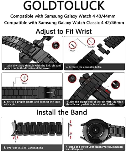 Samsung Galaxy Watch 5 Band Pro 45/40/44mm, Samsung Galaxy Watch 4 Band Classic 40/4442/46mm, Без Јаз Бенд, Мрежа Бенд, Цврст Нерѓосувачки