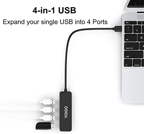 ЈОИГО USB центар, 4 Порта 2.0 USB Сплитер Експандер, USB центар ЗА Лаптоп, MacBook, Површина Про, КОМПЈУТЕР, Флеш Диск, Мобилни HDD