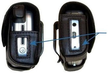Гомадски Дизајнер Црна Кожа LG VX4500 Торбичка За Носење Појас-Вклучува Опционална Јамка За Ремен и Отстранлив Клип