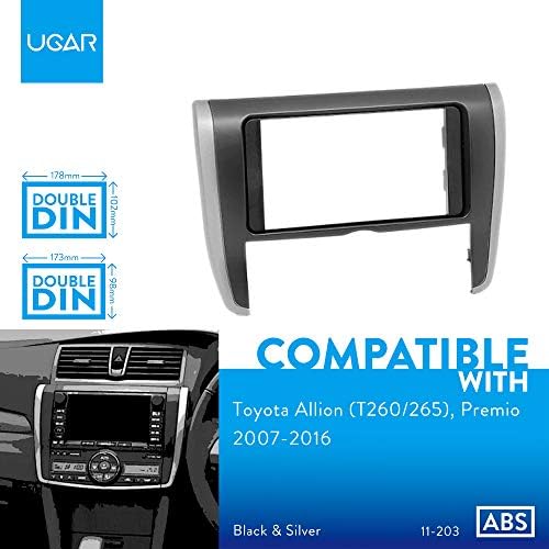 Ugar 11-203 Car Dash Radio Installent Mounting Fascia Kit компатибилен за Toyota Allion, Premio 2007-