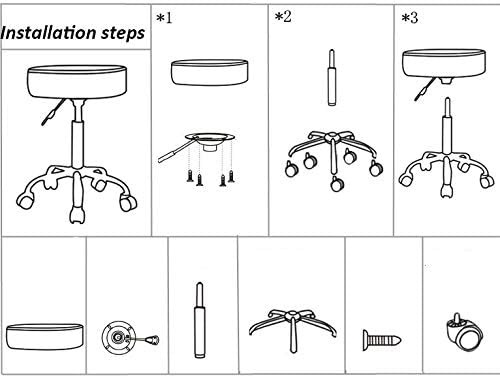 Килими за сечење столица на тркалото ， терапевт столче со сиво синтетичко кожено седиште ， прилагодлива висина 45-55 см ， поддржана