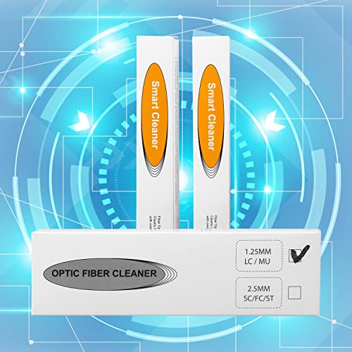 fyboptwu - 2 парчиња чистач за чистење на влакна со влакна Оптичко платно пенкало за LC/MU конектор над 800 чисти влакна Крај на лице