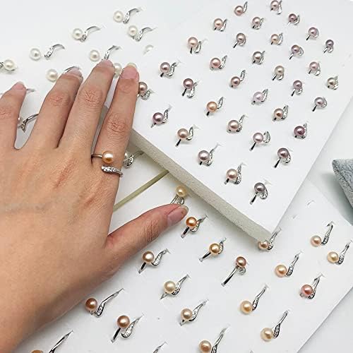 Ttndstore Momiji Pearl Rings For Women Girls персонализирана мода слатководна бисер бакар со платина прстен без 'рѓа и прилагодлива