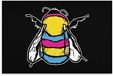 Пансексуално знаме пчела виси платно сликарство уметнички дела wallидни декор за бања во спална соба дневна соба