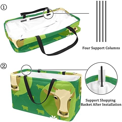 Кошар за шопинг животински крави за еднократна употреба на намирници за намирници, преносни пикнички торбички торбички торбички торбички