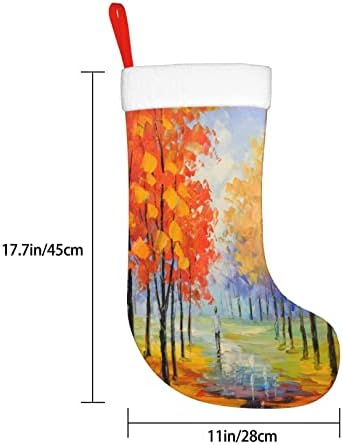 Божиќни чорапи есенска улица есен двострана камин што виси чорапи