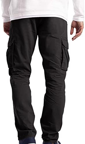 Менски панталони, мажи на отворено карго копчиња Панталони со лесен тактички пантолона за пешачење со џогер класично вклопување мулти џебови