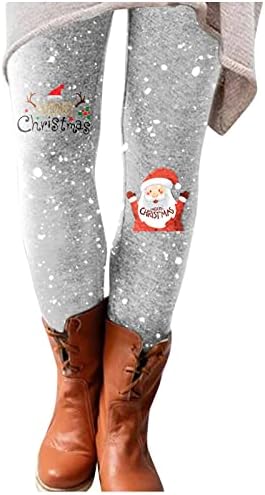 Iius хеланки женски Божиќ плус големина пад на четкани хеланки тунични тренинзи за тренингот Снежен човек мек истегнување обични тенок