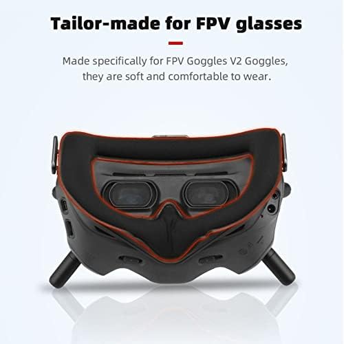 Комплет за замена на плочата со беспилотни летала за очила за очила за очила за FPV V2 Окриен лет за летање со лет со летови сунѓер -пена влошки за очи