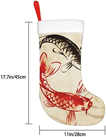 Божиќни чорапи на Аугенстер Кои јапонски гроздобер двострано камин што виси чорапи