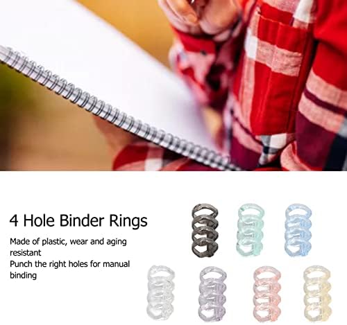 70 парчиња 4 дупка лабава лисја прстен за врзивно средство 12мм пластични повеќе бои врзувачки прстени за канцелариски ринг -ринг за прстени за