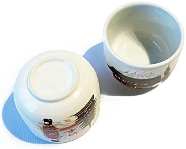 Јапонија Мико и Токио го дизајнираа сетот Јуноми. 2 од јапонски чаши за чај. За вашето азиско време за чај. Уживајте во зелен
