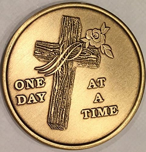 Крст Еден Ден Во Исто Време Бронзен Медалјон Спокојство Молитва Чип