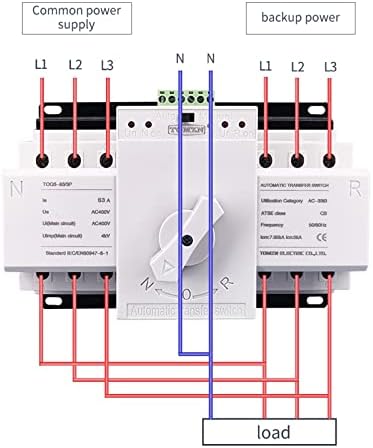 ЗААХ 1Pcs 3P 63A 380V 50/60hz 3 Жица Mcb Тип Двојна Моќ Автоматски Прекинувач ЗА Пренос АТС