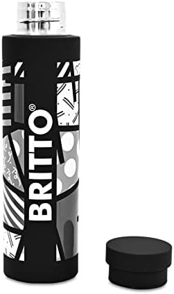 Romero Britto 25oz изолирано шише со вода, не'рѓосувачки челик, „Црн пејзаж - црн“