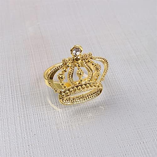 Pdgjg Златна модна салфетка прстени Плескави капаци од салфетка Круна салфетка за салфери за трпезариска маса за поставување декор