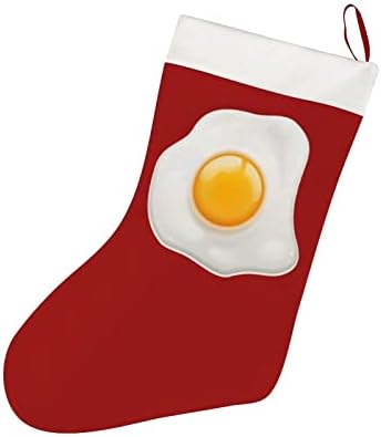 Пржено јајце Божиќно порибување кратки кадифери на Божиќни чорапи што висат украс за украсување на камин на новогодишна елка 26x42cm