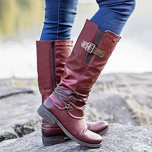 Чизми за чизми за жени водоотпорна патент модна пета со висока боја чизми странични женски чизми