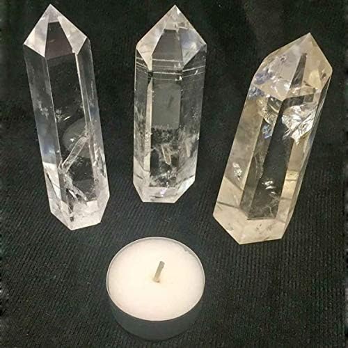 Techson Природни кристални брадавици, 4 парчиња Reiki Healing Stone, 50 mm Кристална точка за медитација терапија дома