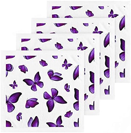 Кигаи 2 пакувања со пурпурна пеперутка за миење садови - меки крпи за лице, крпи за теретани, хотел и бањата, крпи за чисто памучно прсти што може