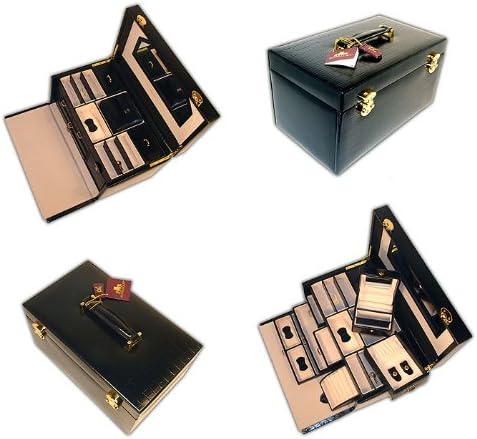 MusicBoxattic MBA Ексклузивна крокодилна оригинална црна кожа прекрасна кутија за накит