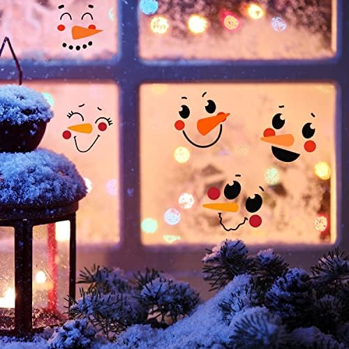 5 ”Снежнички лица со матрици Божиќни матрици за еднократно Божиќни украси за цртање шаблони за сликање на ткаенина од прозорец од дрво wallид