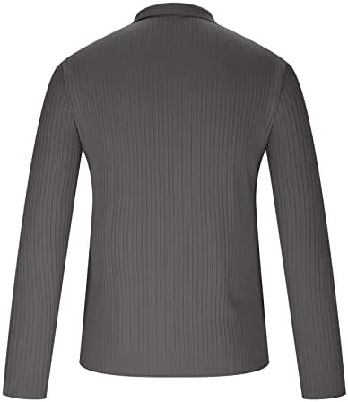Маици за мажи случајни цврсти пулвер пулвер високо еластично тренингот со долг ракав врвни редовни збирки блузи плус големина