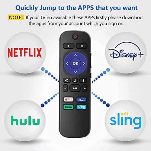 Xtrasaver Replacement Remote for Westinghouse Roku Smart 4K TV Remote Control 101018E0072 Disney Plus Sling Netflix Hulu Button Compatible with