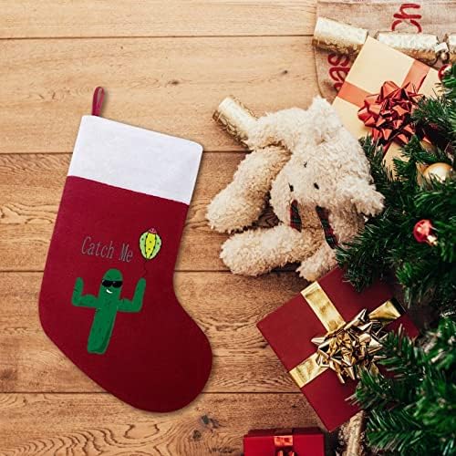 Кактус балон Божиќни чорапи порибување на Божиќни дрво санта украси виси украси за празничен камин 16,5 “