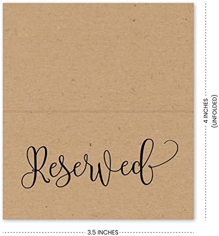 25 Рустикални ВИП резервирани картички за шатори за табели во ресторан, прием за венчавки, црква, состанок на одбор за деловни