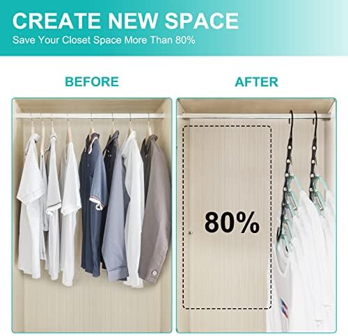 Закачалки заштеда на простор, 20 пакувања магичен простор заштеда на облека за заштеда на облека, цврсти пластични облеки за закачалки