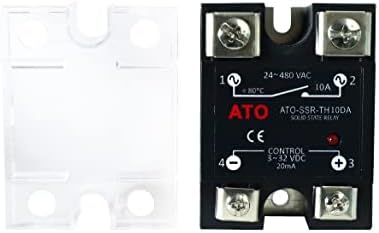 Ato Solid State Relay SSR-10DA DC до AC единечна фаза полупроводничка реле, влез 3-32V DC, излез 24-480V AC